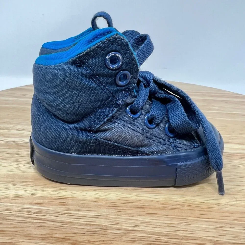 Converse All Star Toddler Baby Boys Blue High Top Sneaker Shoes Size 2